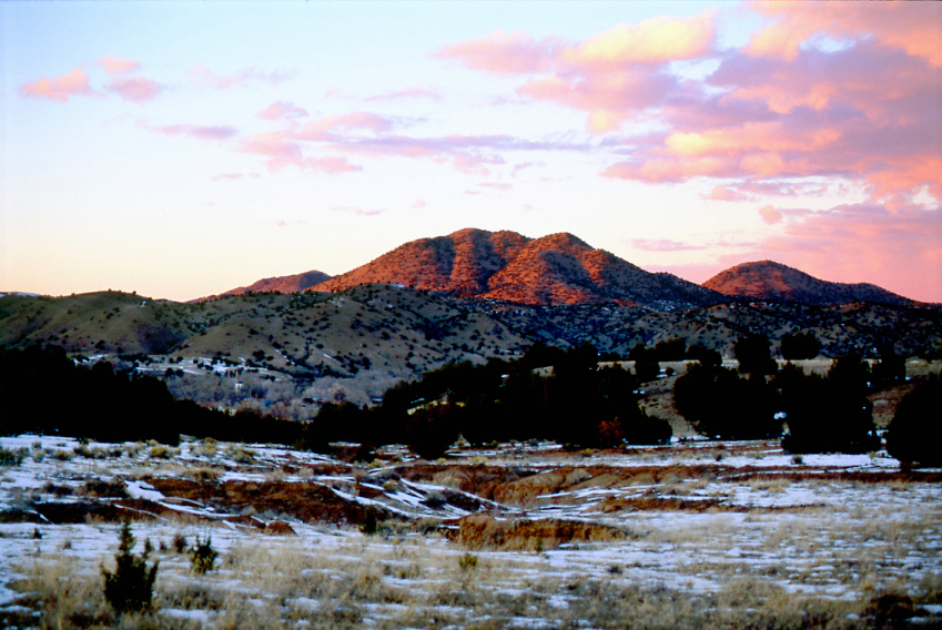 Cerrillos Hills & Arroyo, Sunset